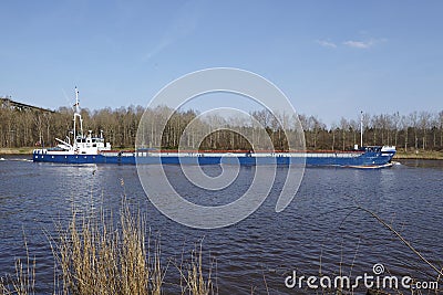 Hochdonn â€“ General cargo vessel Iberica HAV at the Kiel Canal Editorial Stock Photo